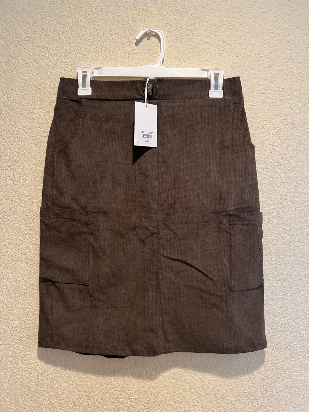 Women's Brown Corduroy Pencil Skirt - Classic Workwear Style